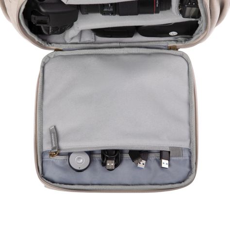 Bagsmart Mochila para camara y notebook de 15" - Beige-6