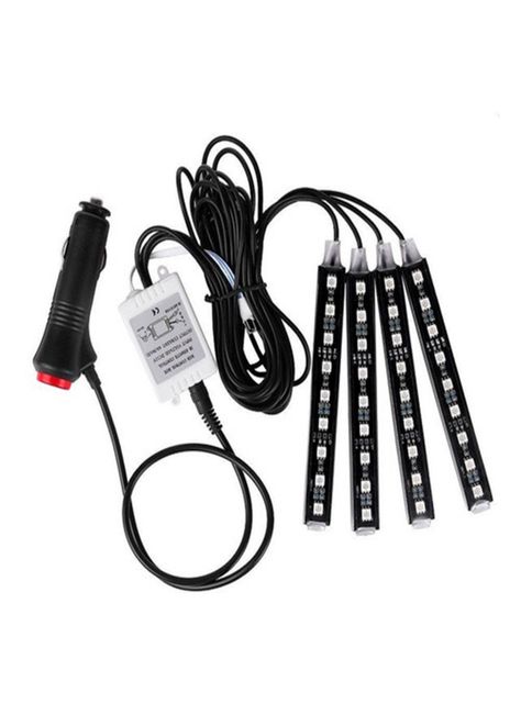 Set luces led interior colores control remoto-0
