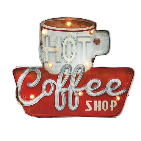 LETRERO VINTAGE LED HOT COFFE (63 x 5 x 29 cms.)-0