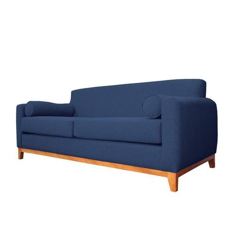 Sofá Meli Chenille Tipo Lino Azul 3 Cuerpos-2