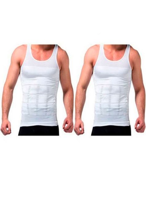 2 Camisetas reductora blanca sin mangas XL-0