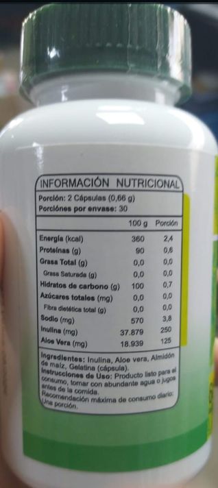 Aloe Vera + Inulina  - 300mg 60 Capsulas - FNL-1