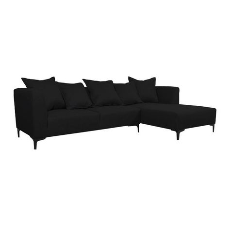 Seccional Cordelia Chenille Tipo Lino Negro-1