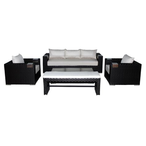 Set Muebles de Terraza 311 Chocolate + Banqueta-0