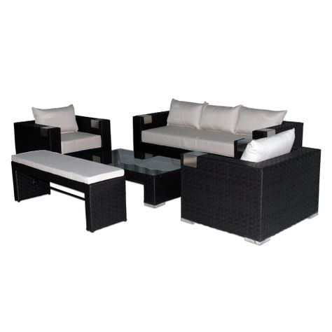 Set Muebles de Terraza 311 Chocolate + Banqueta-2