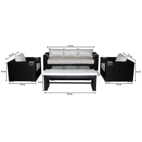 Set Muebles de Terraza 311 Chocolate + Banqueta-1