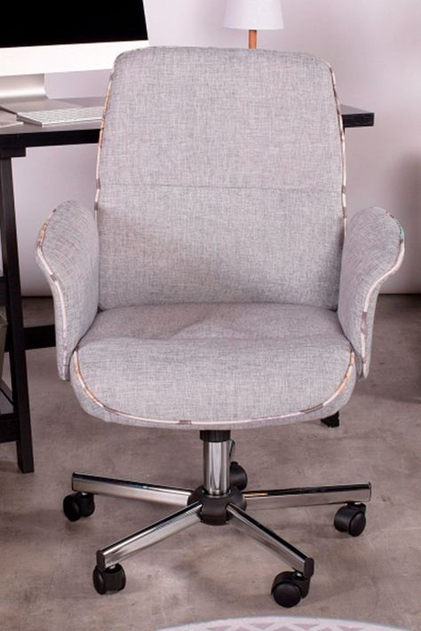 Silla Oficina Acolchada Altura Regulable y Ruedas-5