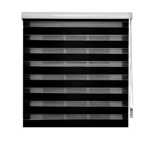 Cortina Roller Duo Zebra Dia Noche 160 X 200 Cm Negro-0