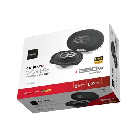 Pack 2 Parlantes 6x9" Para Automovil Negro 8988 Mlab-0