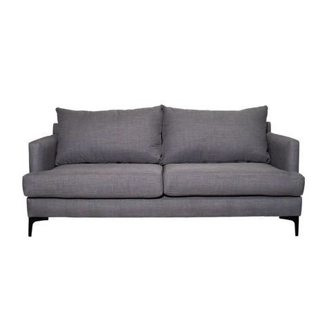 Sofá Aldara Chenille Tipo Lino Gris 2C-0