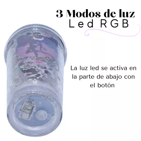 Vaso Diseño Sailoor Mon Luna Negra Con Glitter y Luz Led Kawaii-7
