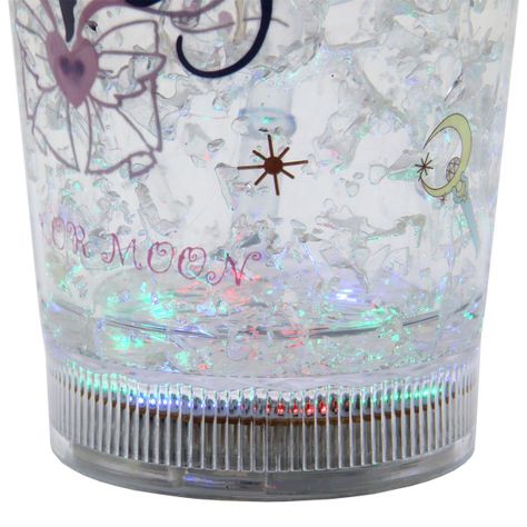 Vaso Diseño Sailoor Mon Luna Negra Con Glitter y Luz Led Kawaii-3