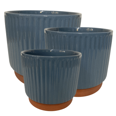 Set 3 Maceteros Enlozados Azul 14x12,17x15y20x18-0