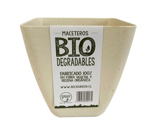 SET 2 MACETAS BIO CUADRADO BLANCO 13,3X12,4-0