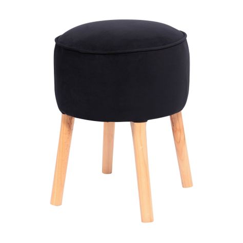 Pouf Francisca Negro Felpa 50x40x40 cm Máxima Design-1