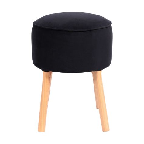 Pouf Francisca Negro Felpa 50x40x40 cm Máxima Design-0