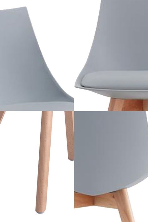 Pack 4 Silla Comedor con Patas de Madera Gris-4