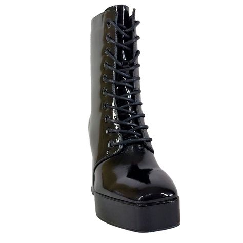 Botin de Mujer Taco Cuadrado Negro-2