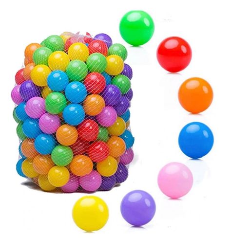SET DE 100  PELOTAS PLASTICAS DE COLORES PARA NIÑOS 5.5 CM-0