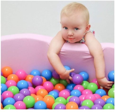 SET DE 100  PELOTAS PLASTICAS DE COLORES PARA NIÑOS 5.5 CM-1