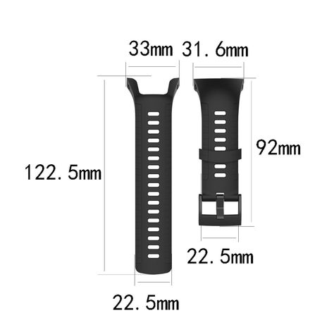 Correa Silicona Compatible Con Suunto 5 33mm Negro-1