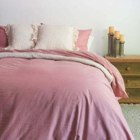 Cubreplumón Karsten Liss 1.5 plazas Rosa 180 hilos-0