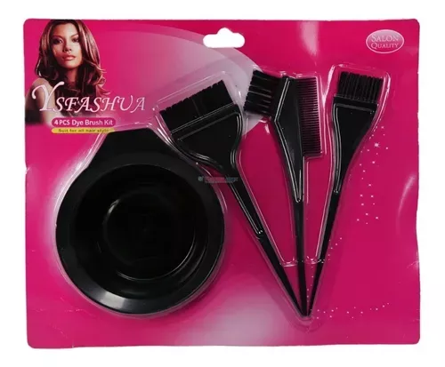 Kit De Peluquería Pocillo + 3 Brochas Peluquería Teñir Pelo-3