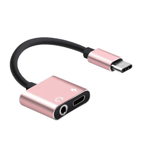 Adaptador Tipo C a Jack 3.5 y Tipo C ROSA-0