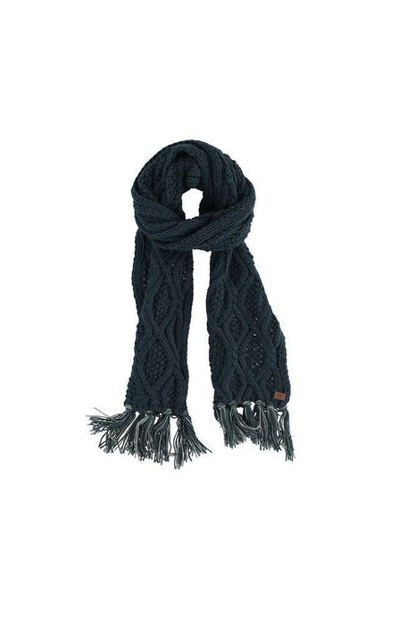 Bufanda Tejida Trenzas Azul Humana-0