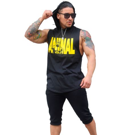 Polera Musculosa Con Capucha Animal-0