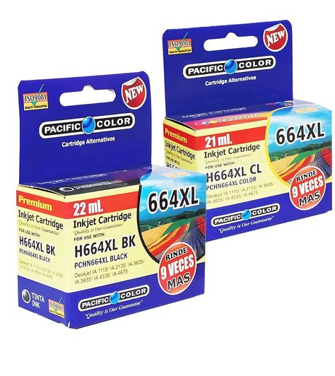 PACK 2 CARTRIDGES 664XL PARA HP NEGRO + COLOR Deskjet IA 3775-0