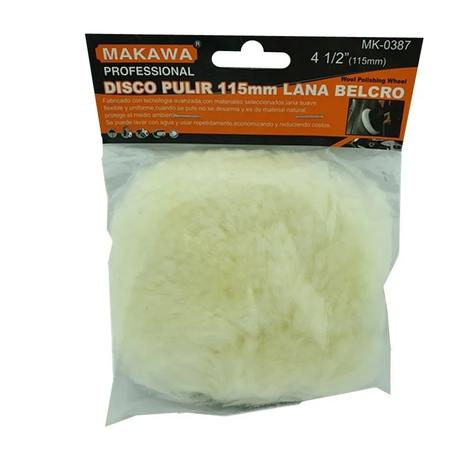 Disco Pulir 115mm 4 1/2 Pulgada Lana Velcro Mk0387-0