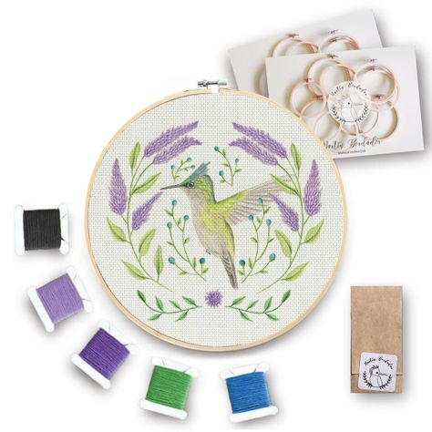 Kit de Bordado Colibrí Crestado-0