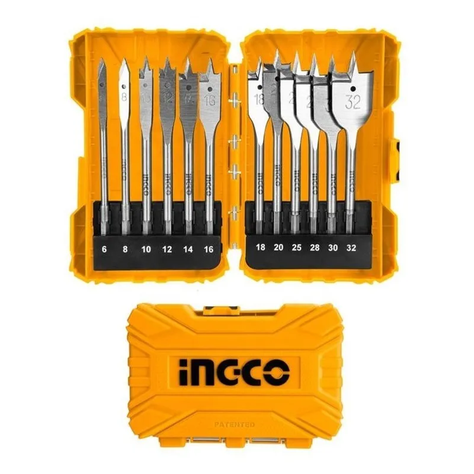 Broca Mecha Plana Madera Taladro 12 Piezas Ingco-1