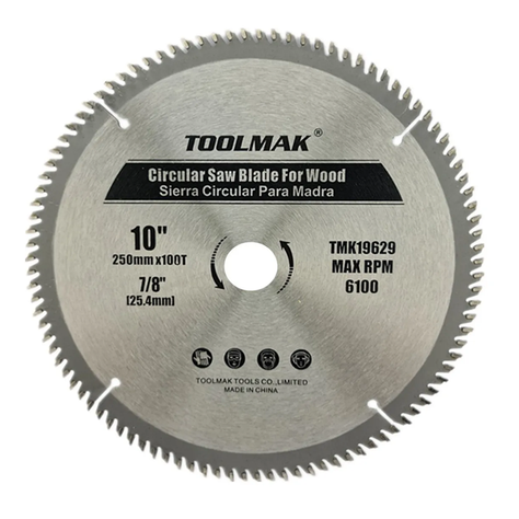 Disco Sierra Circular 10 Pulgadas 100 Dientes Tmk-0