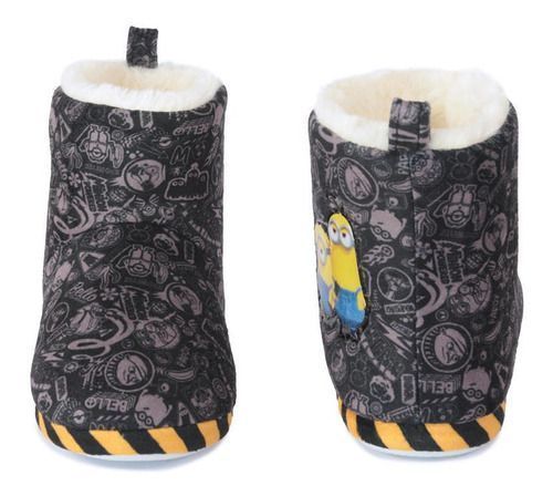 Pantufla Bota Niño Hug Negro Minions-1