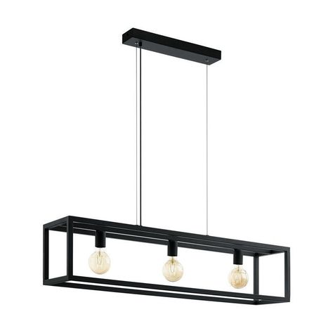 LAMPARA COLGANTE COLGAR ELSWICK ACERO NEGRO E27 3X60W IP20 COD.49564-0