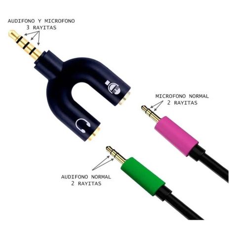 SPLITTER AUDIO 3.5MM PLUG MICROFONO AUDIFONO -1