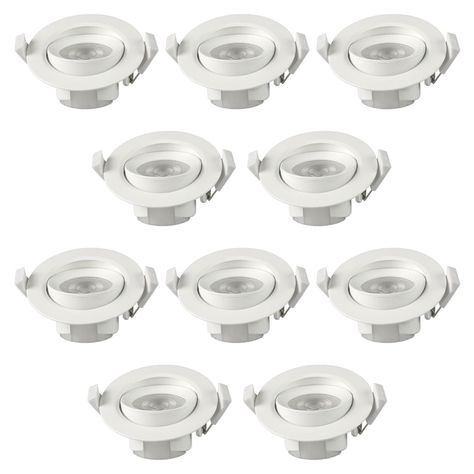 Pack 10 Foco Basculante LED Embutido Spot 6,5W 6500K Redondo-0
