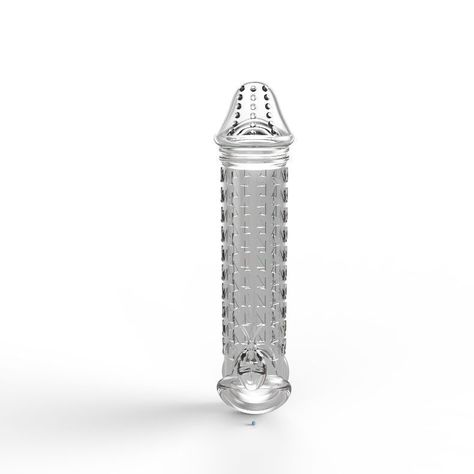 Funda Para El Pene Transparente Con Relieve Y CockRing-3