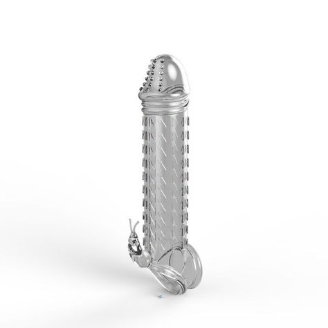 Funda Para El Pene Transparente Con Relieve Y CockRing-0