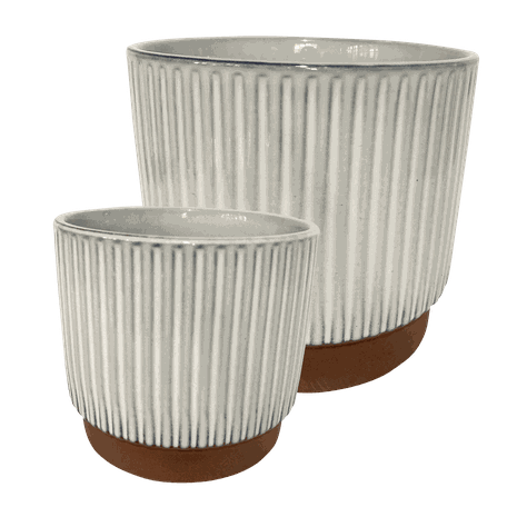 Set 2 Maceteros Enlozados Blancos 14x12 y 20x18-0