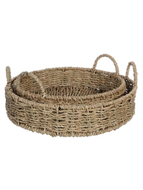 Set de 2 canastos de Fibra Seagrass 35-30 cm. Natural Set de 2-0