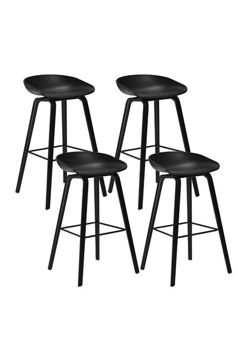 Pack 4 Pisos de Bar Estilo Nórdico Negro-0