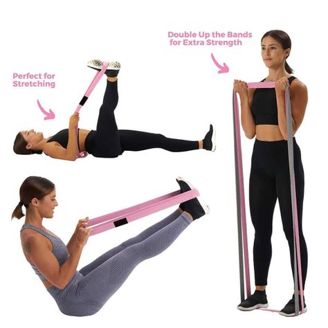 Set 3 Bandas Tela Loop Largas Ligas Elásticas Fitness 2mtrs-3