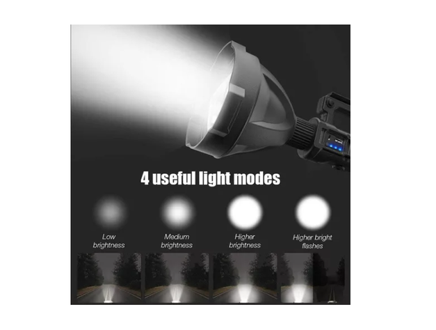 Linterna Led Largo Alcance Recargable Usb Trípode-1