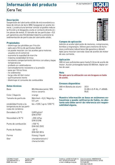 Aditivo Antifriccionante Ceratec De Liqui Moly 300ml Oferta-1