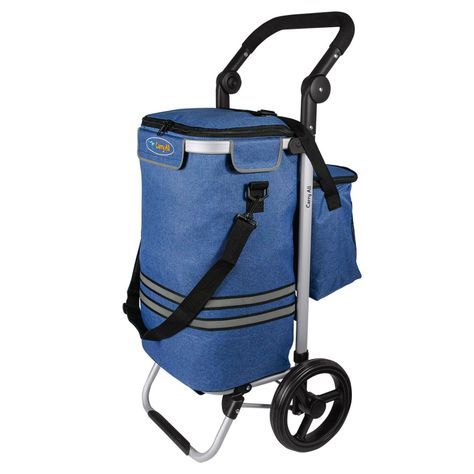 Carrito de Compras Plegable Supermercado o Feria + Bolso Cooler Blue-0