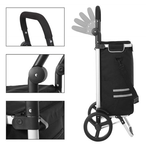 Carrito de Compras Plegable Supermercado o Feria + Bolso Cooler Blue-4