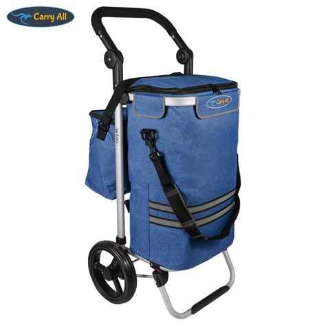 Carrito de Compras Plegable Supermercado o Feria + Bolso Cooler Blue-1